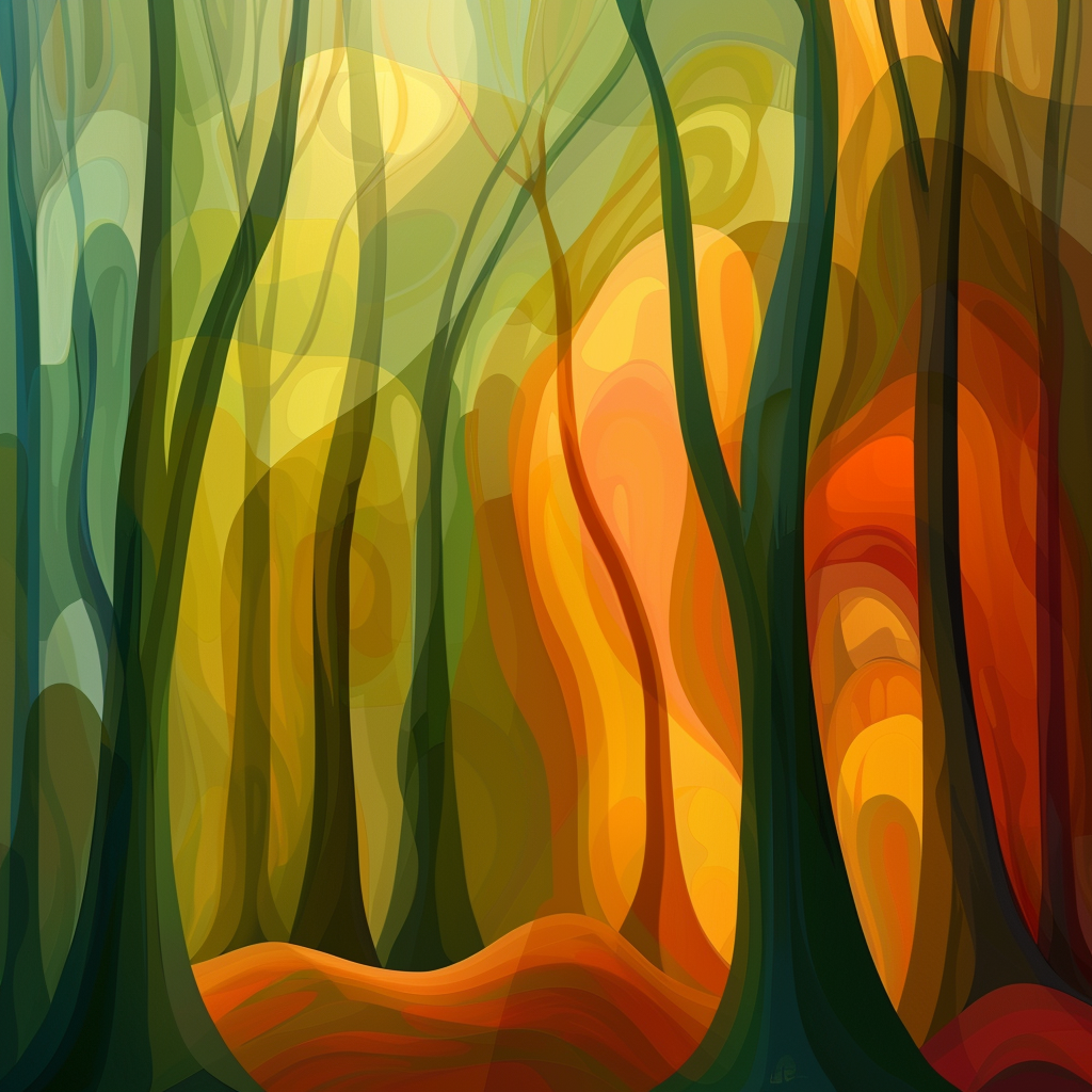 Vibrant abstract forest colors