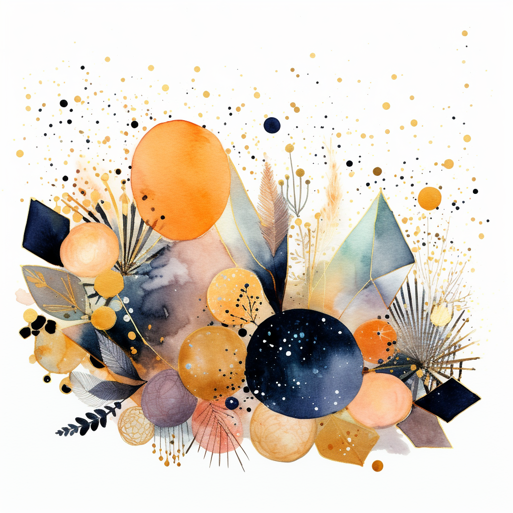 Beautiful Abstract Glitter and Watercolor Elements