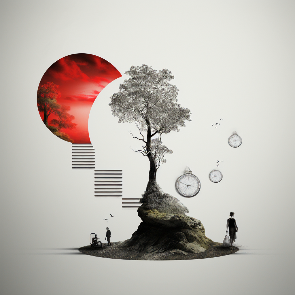 Abstract minimalist life cycle illustration