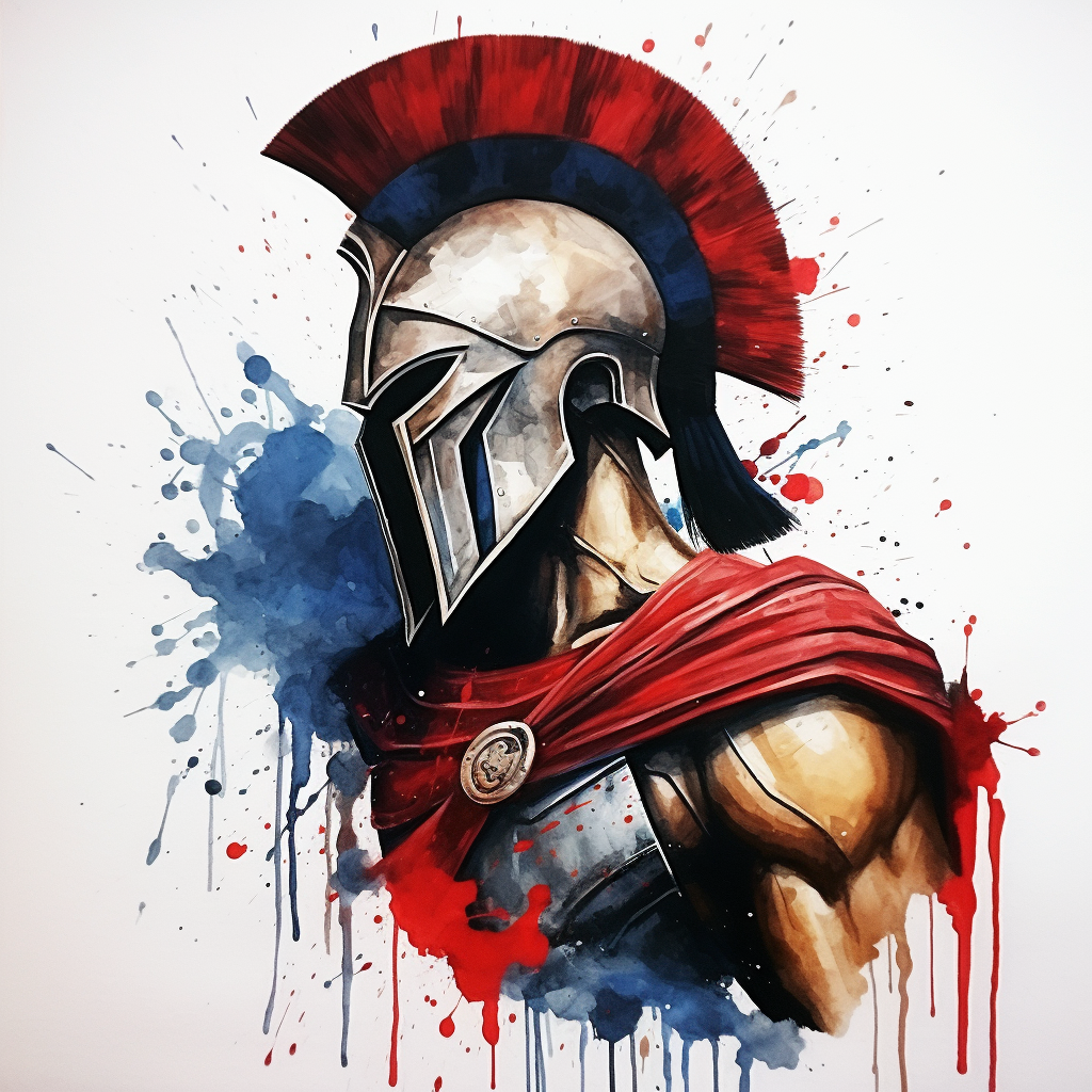 Abstract minimalist watercolour half body spartan artwork