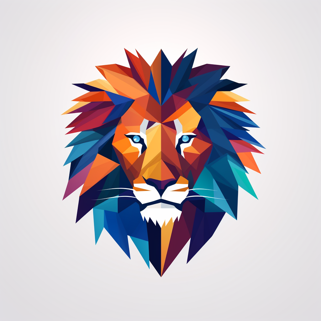 Minimalistic lion face vector logo