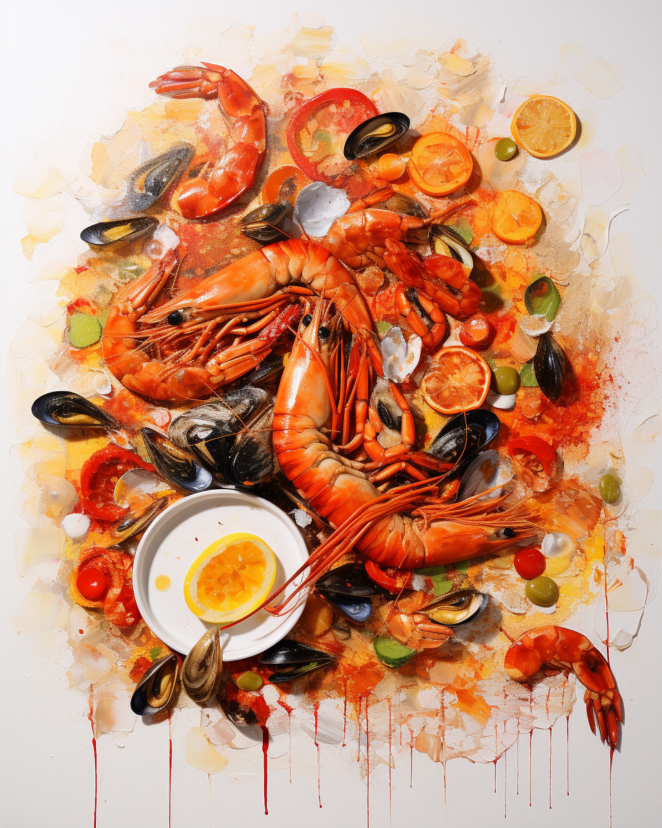 Abstract paella on white background