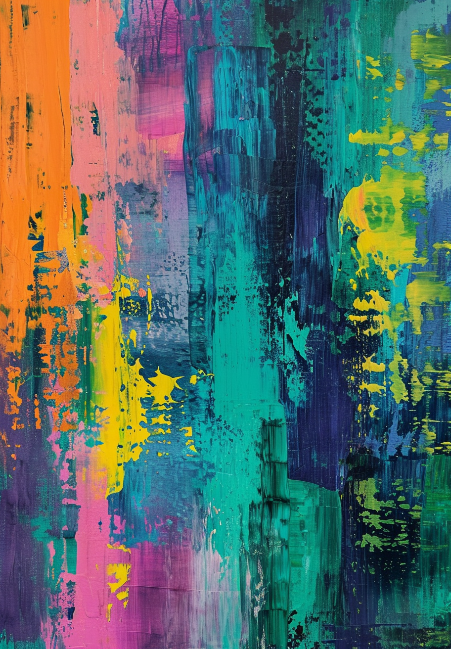 Abstract painting in vibrant colors