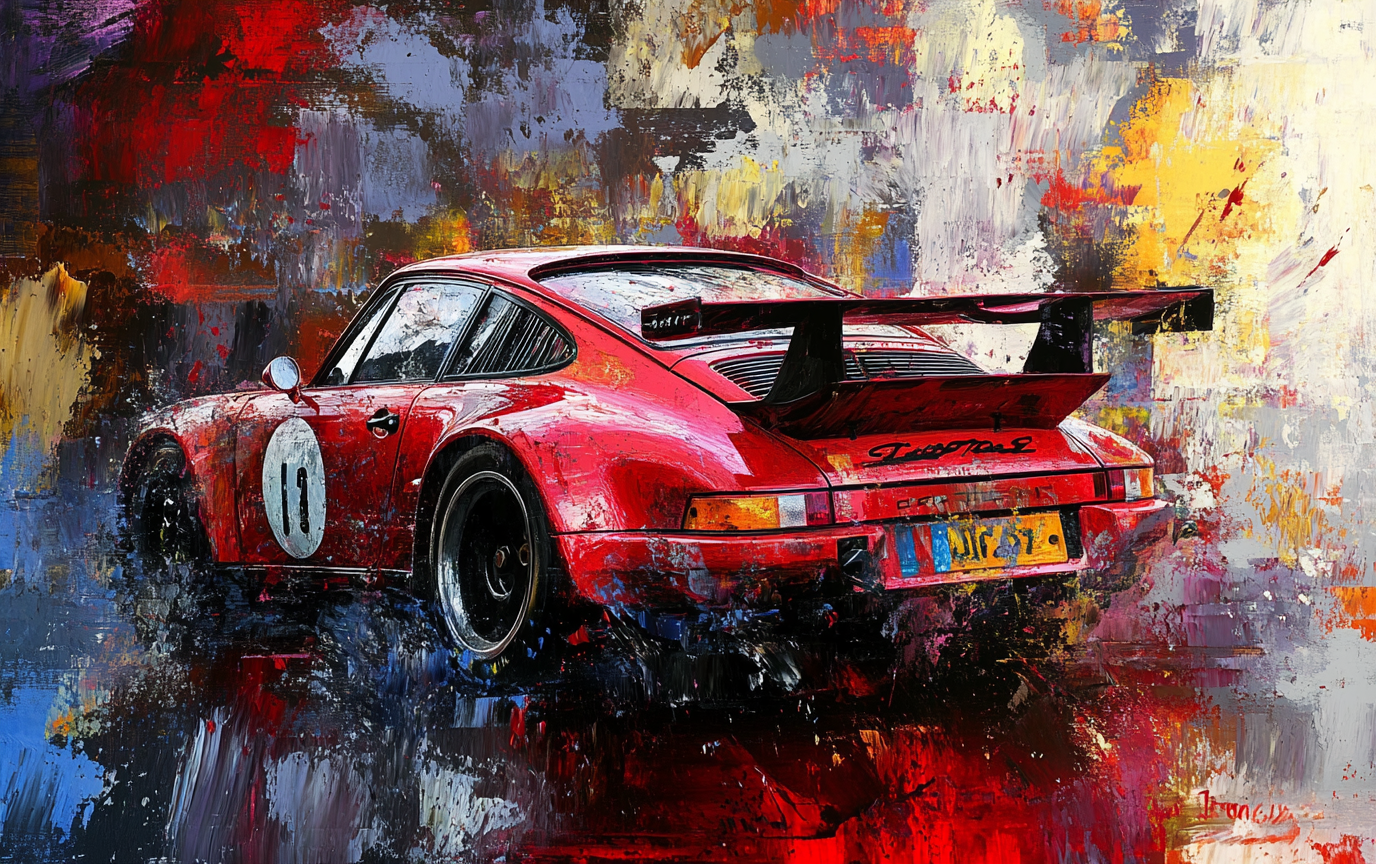 Award-Winning Abstract Painting Porsche Art