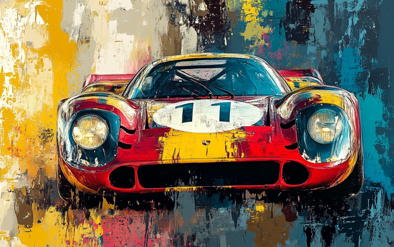 Abstract Painting Porsche Artwork