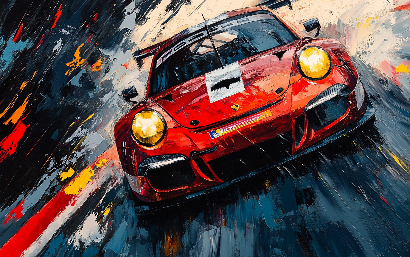 Abstract Painting Porsche Turbo Art