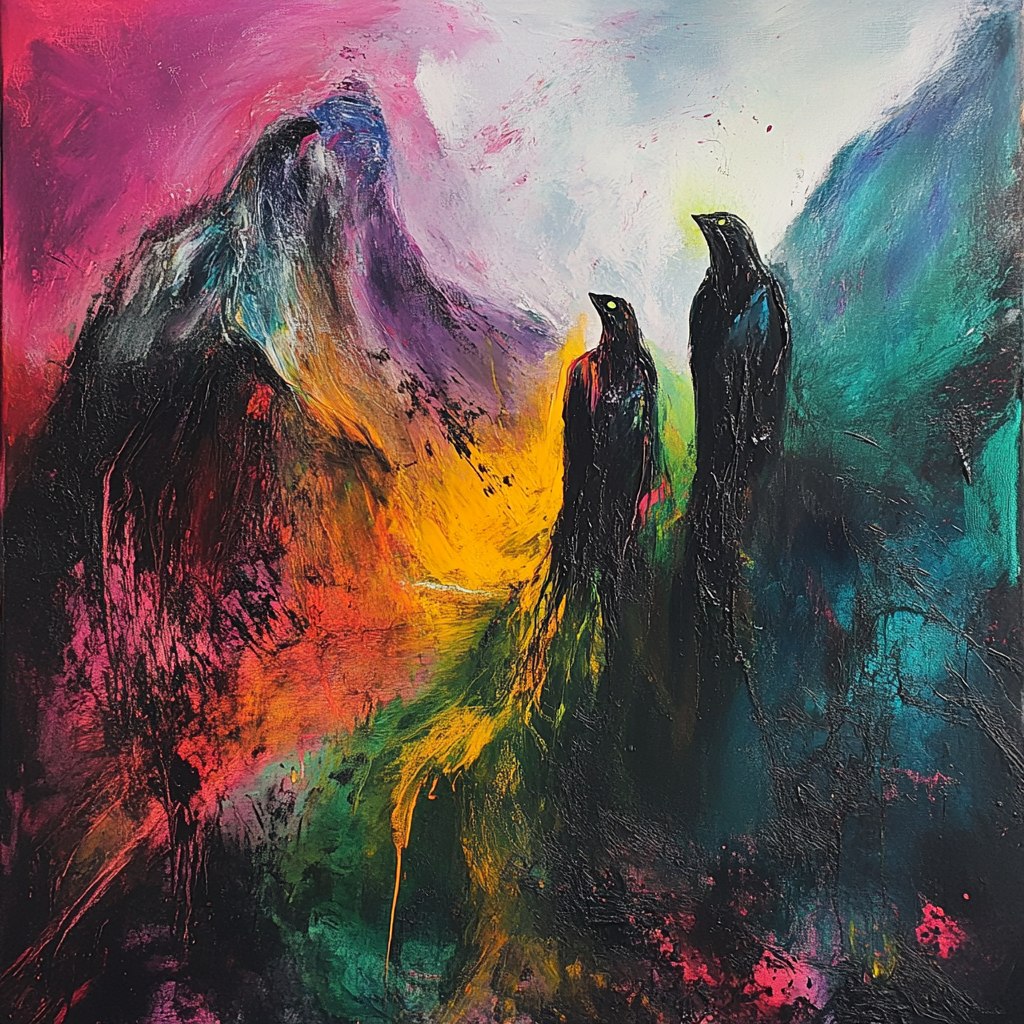 Spirits Mountain Abstract Painting