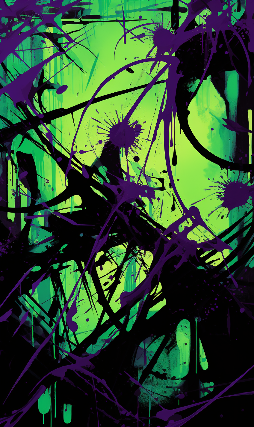 Vibrant Purple and Green Anarchy Artwork