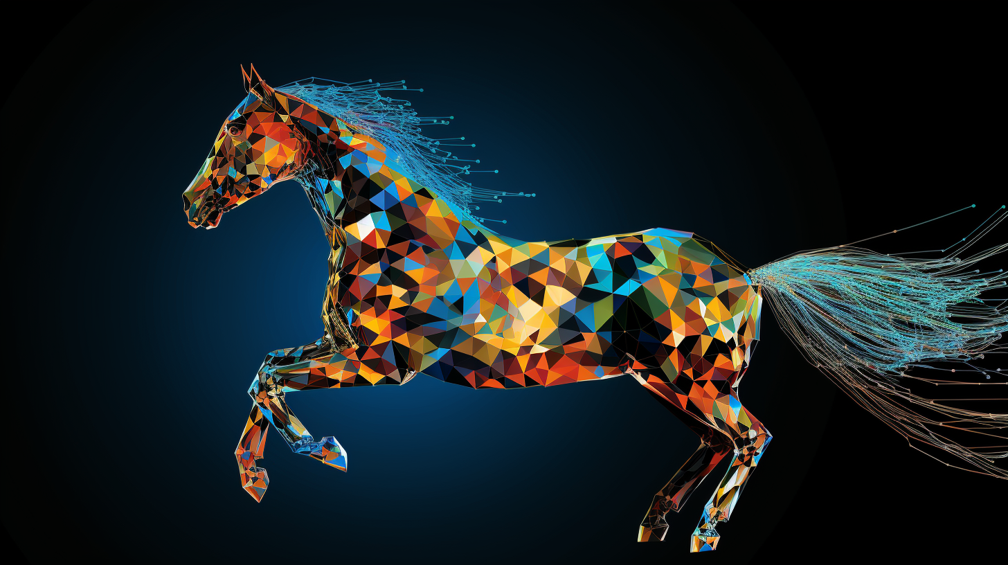 Abstract race horse in data network