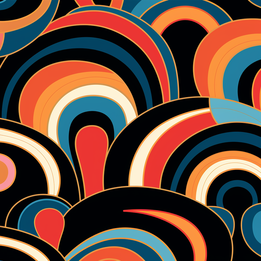 Colorful 70s abstract retro patterns