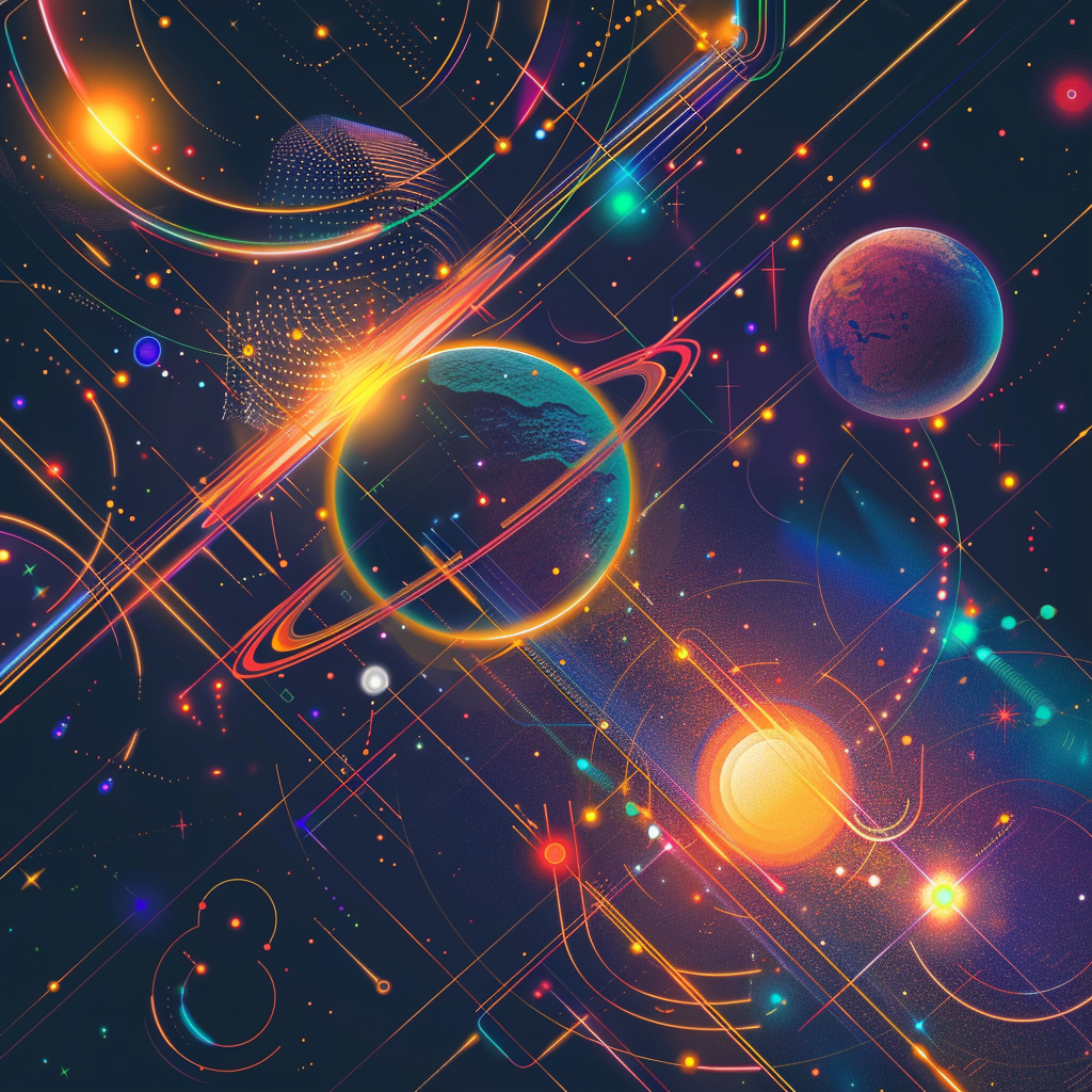 Colorful Abstract Solar System Map