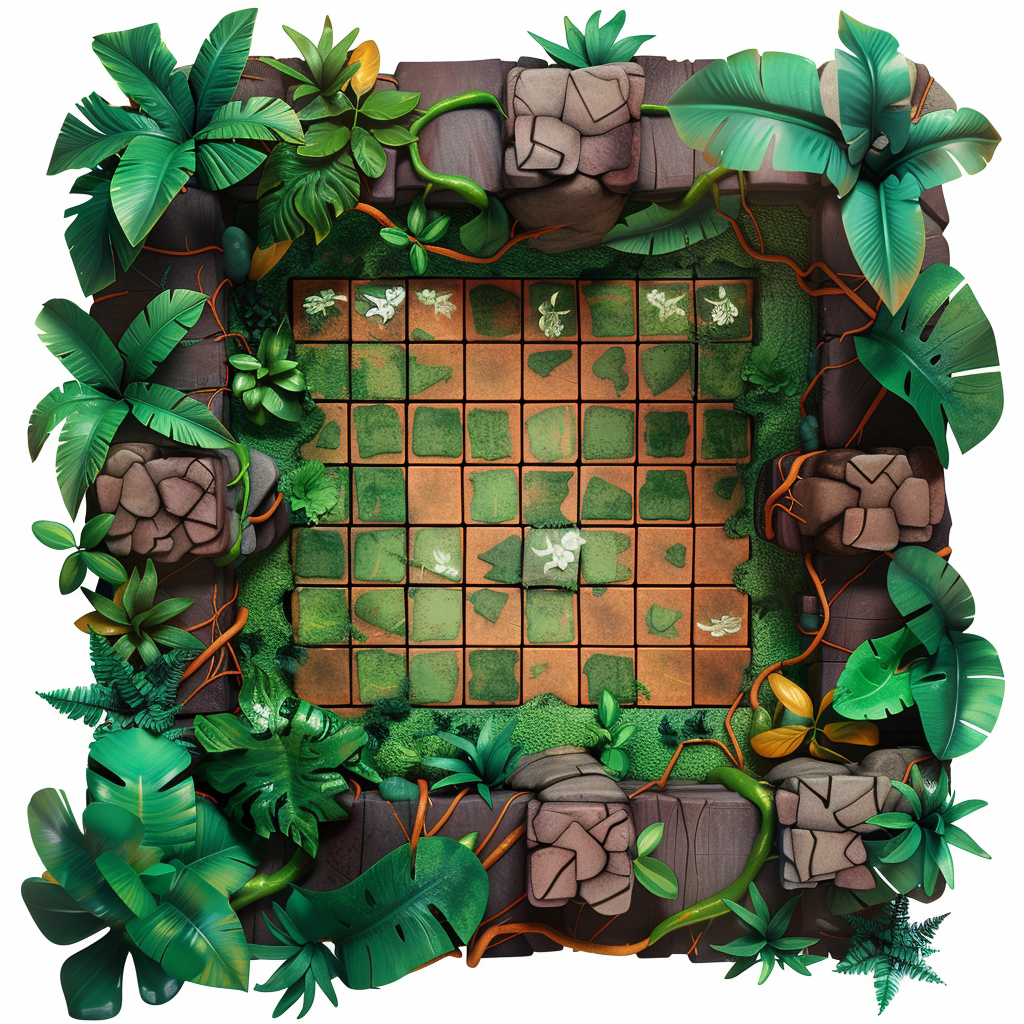 Abstract strategy board game in jungle