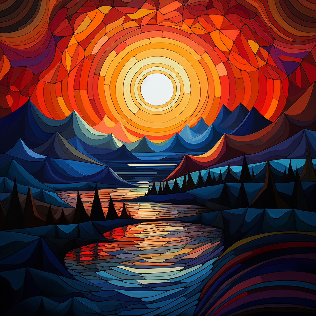 Abstract sunrise dark background