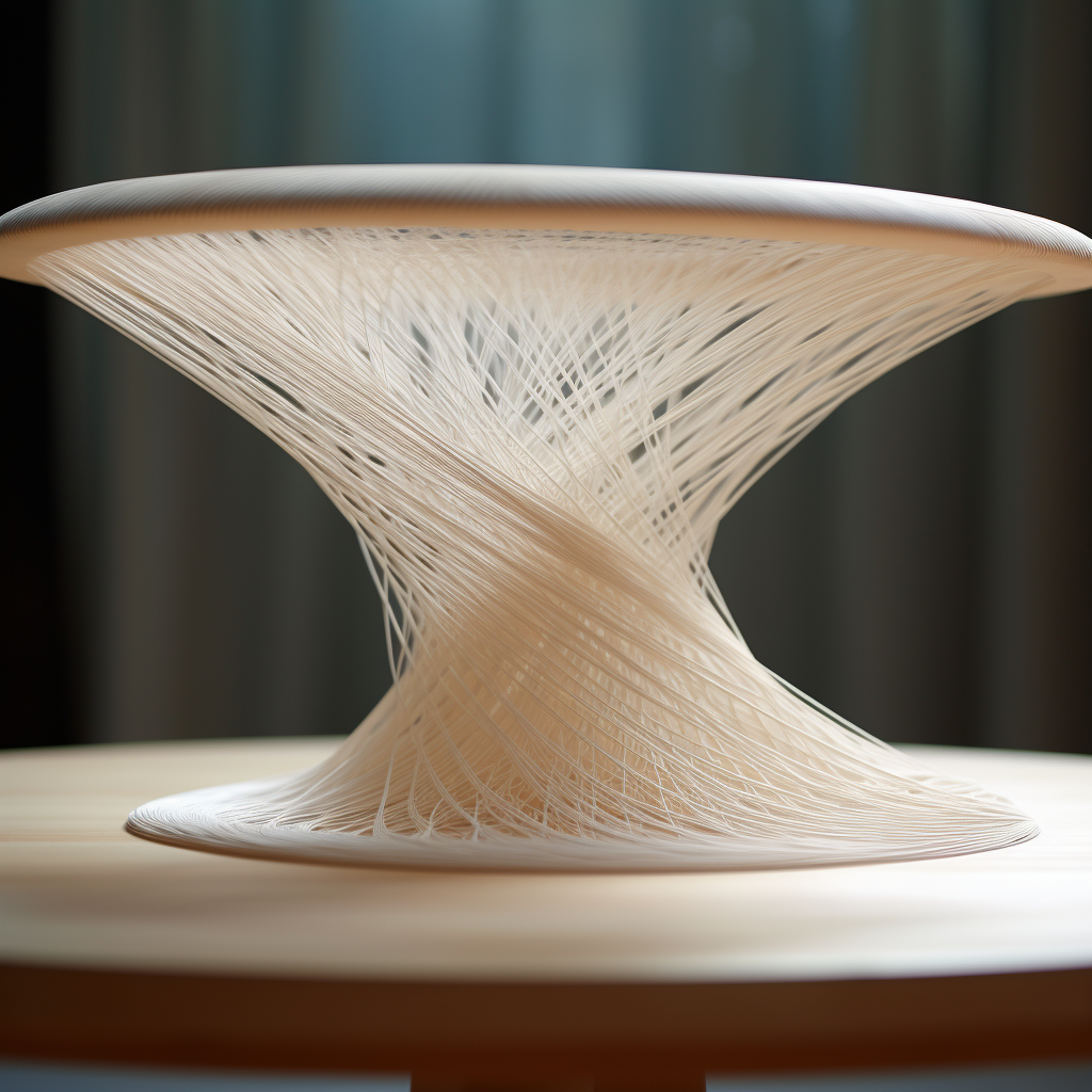 Abstract vortex ropes on table