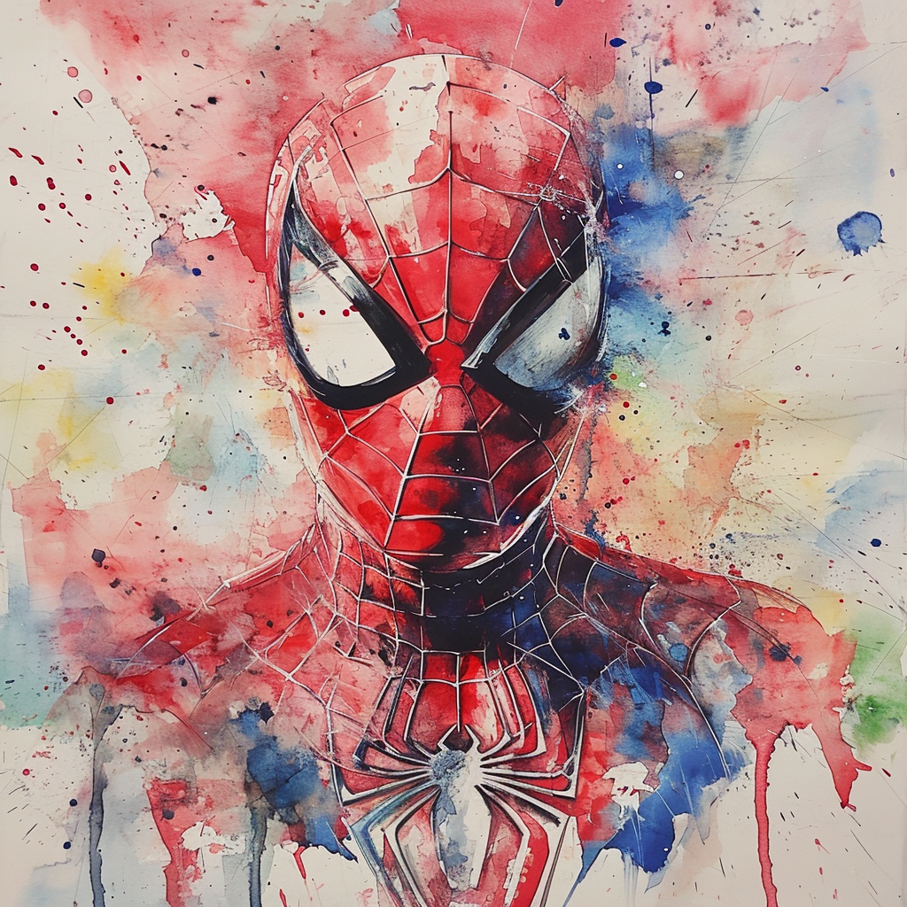 Spiderman Watercolor Portrait