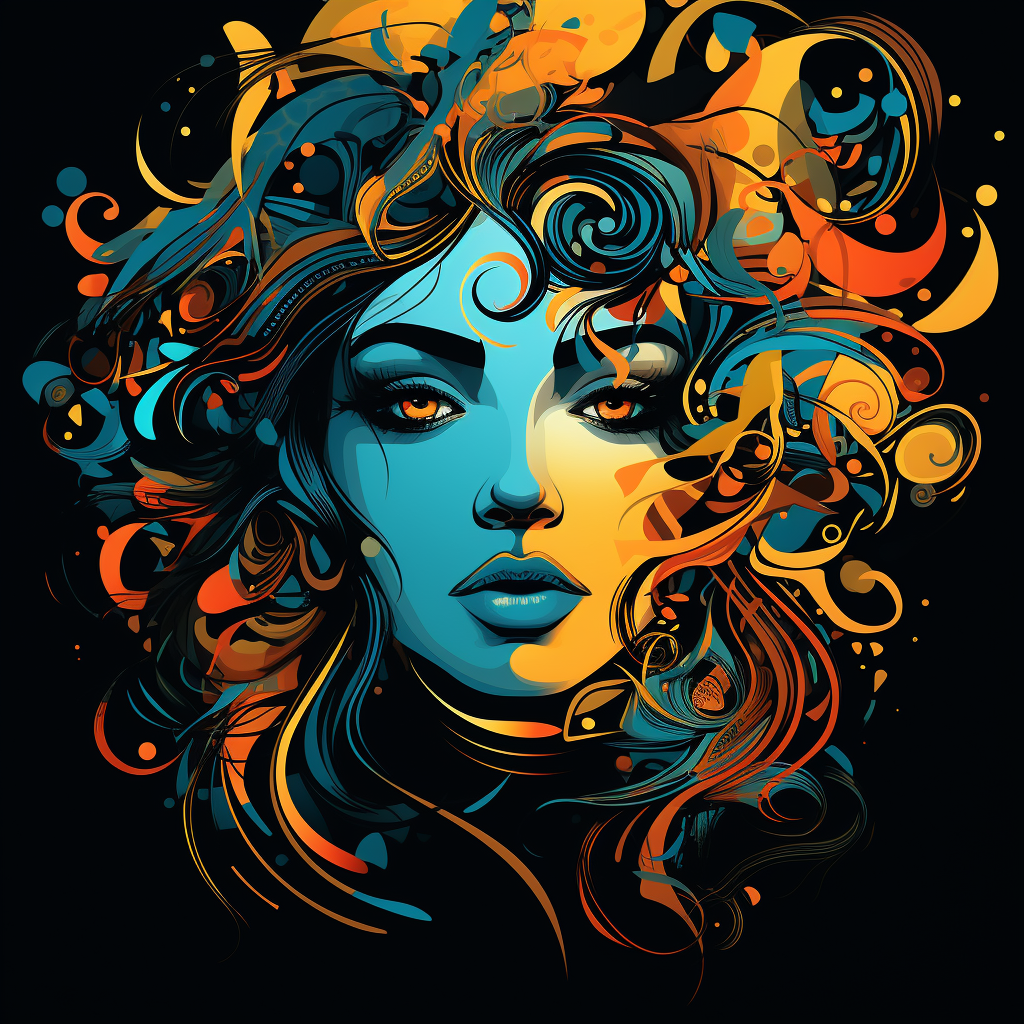 Artistic vector art of abstract woman face