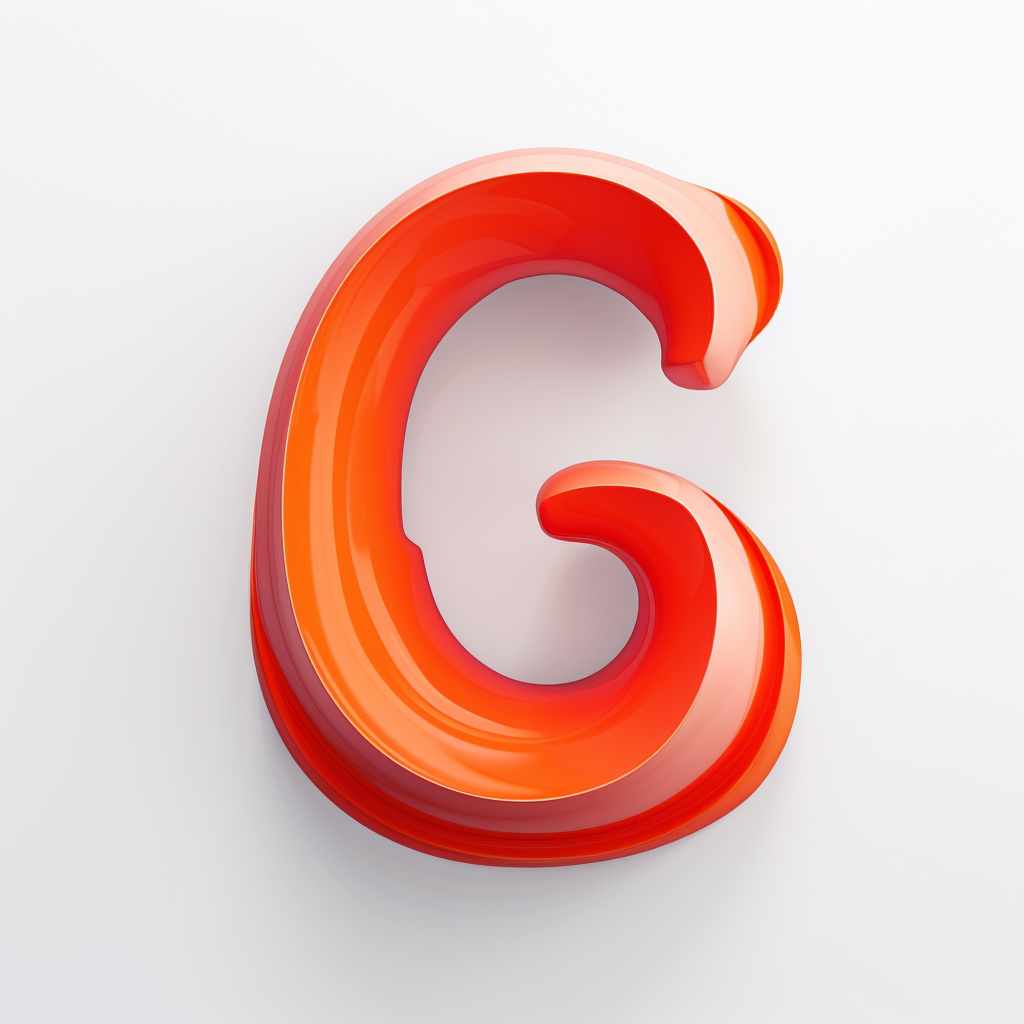 Fun abstract 3D logo design with lowercase  G