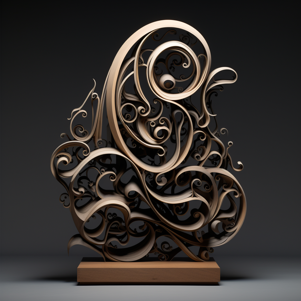 Unique Abstract Calligraphy Sculpture with Omani Khanjar