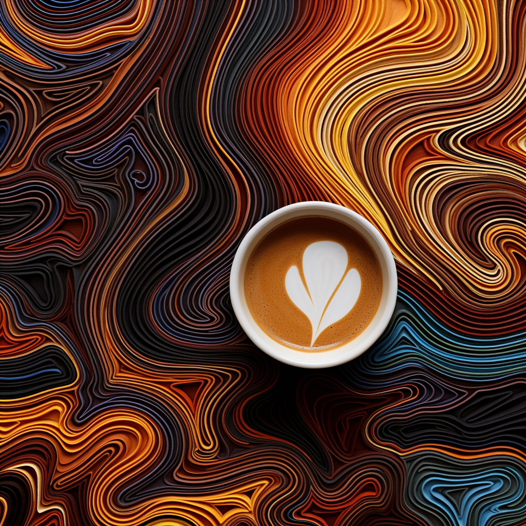 Colorful abstract coffee blend artwork for wellbeing and equality