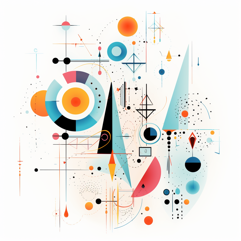 Colorful abstract geometric shapes on white background