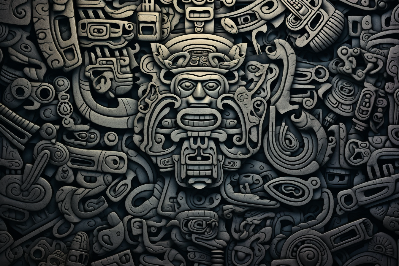 Engraved Abstract Aztec Pattern