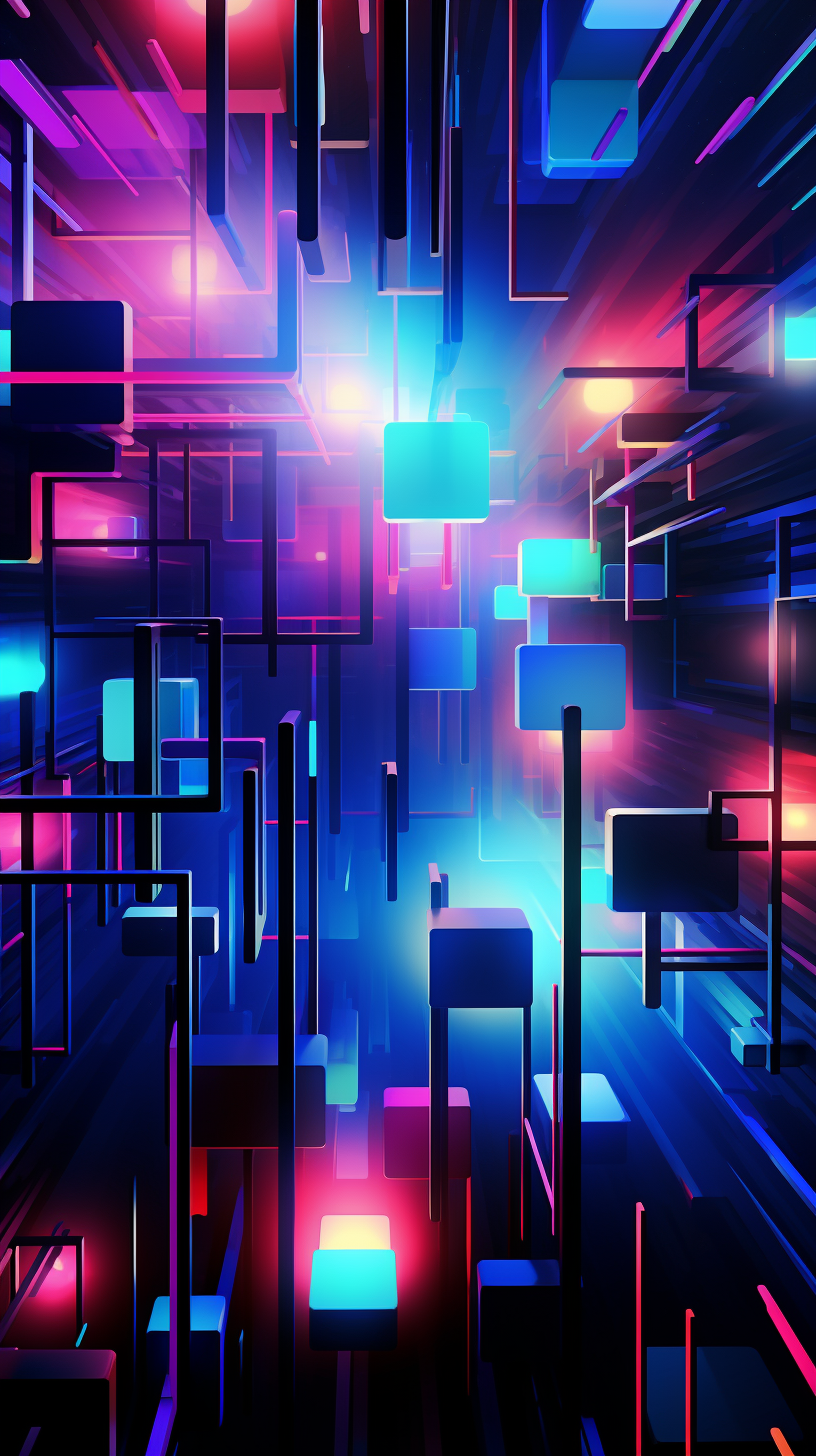 Abstract image with vibrant neon lights