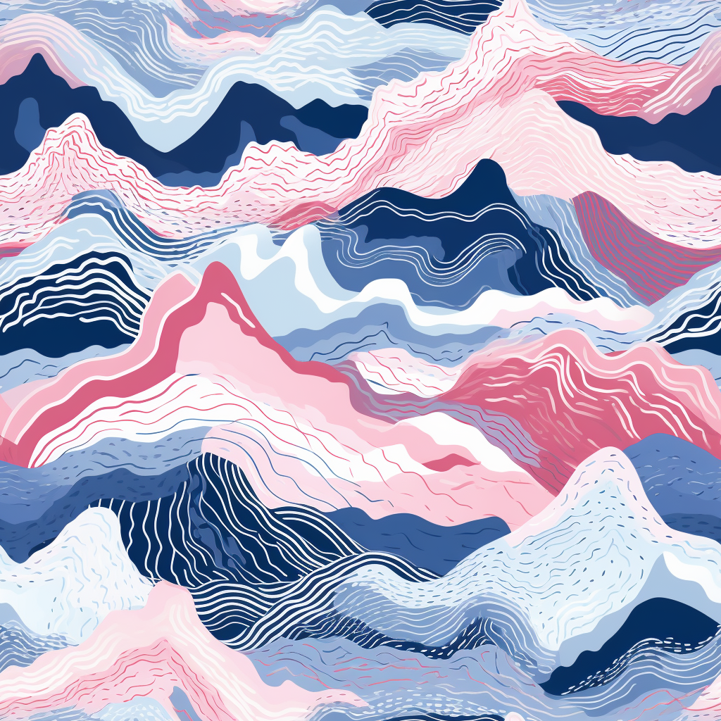 Abstract mountains in blue and white