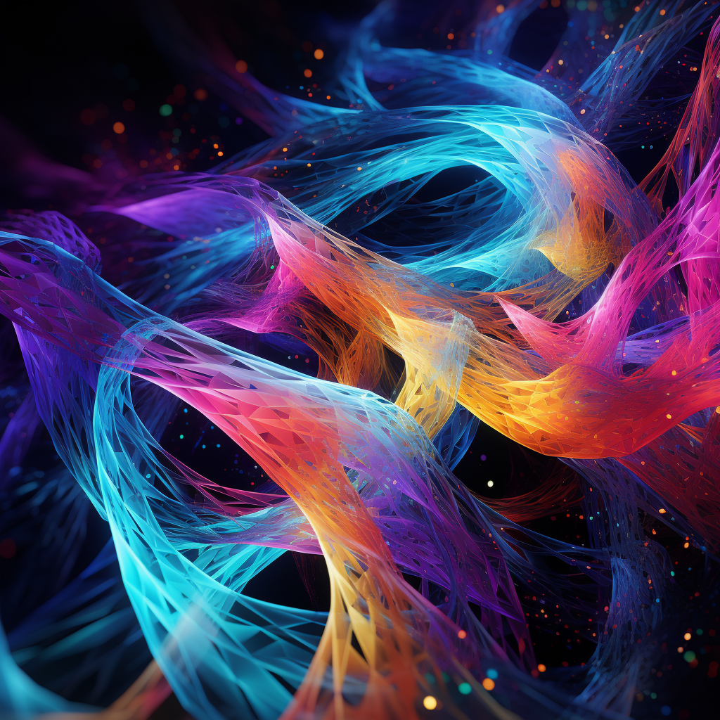 Abstract vibrant computer rendering artwork