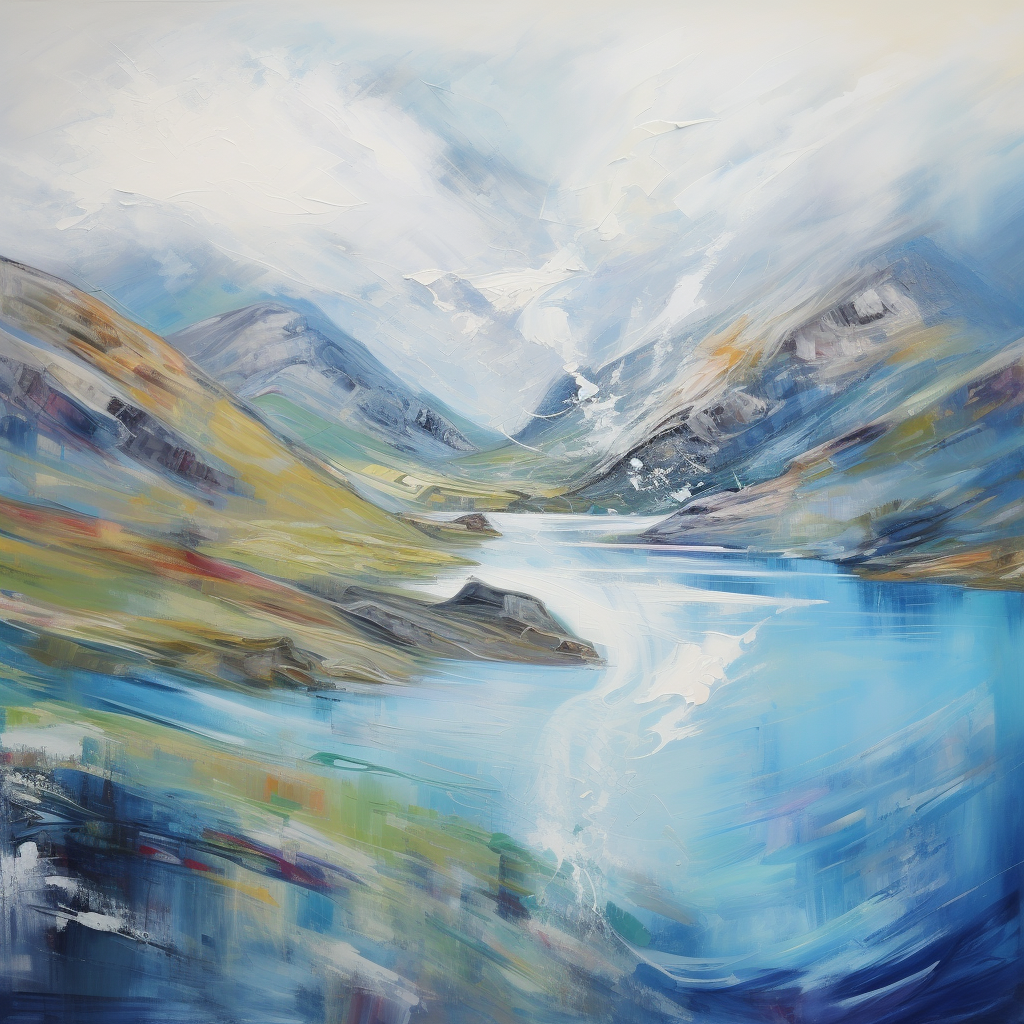 Abstract windy landscape with vibrant colors