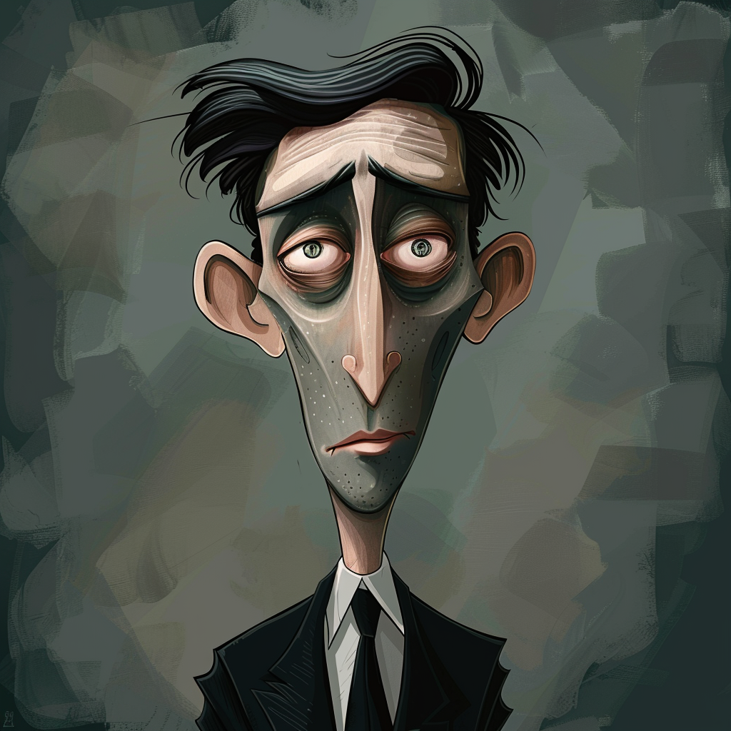 Cartoon representation of Kafka's absurd work