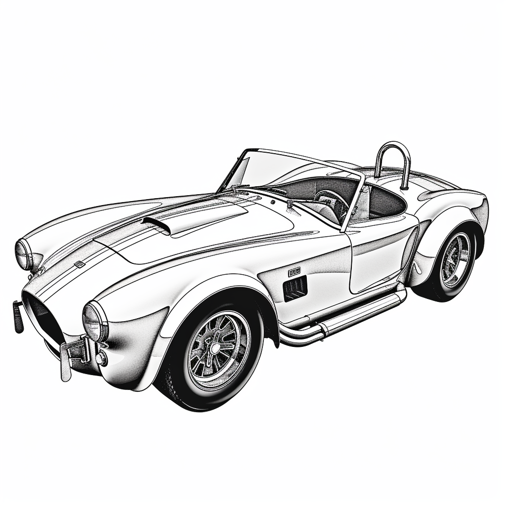 Outline illustration of a 1967 AC Cobra