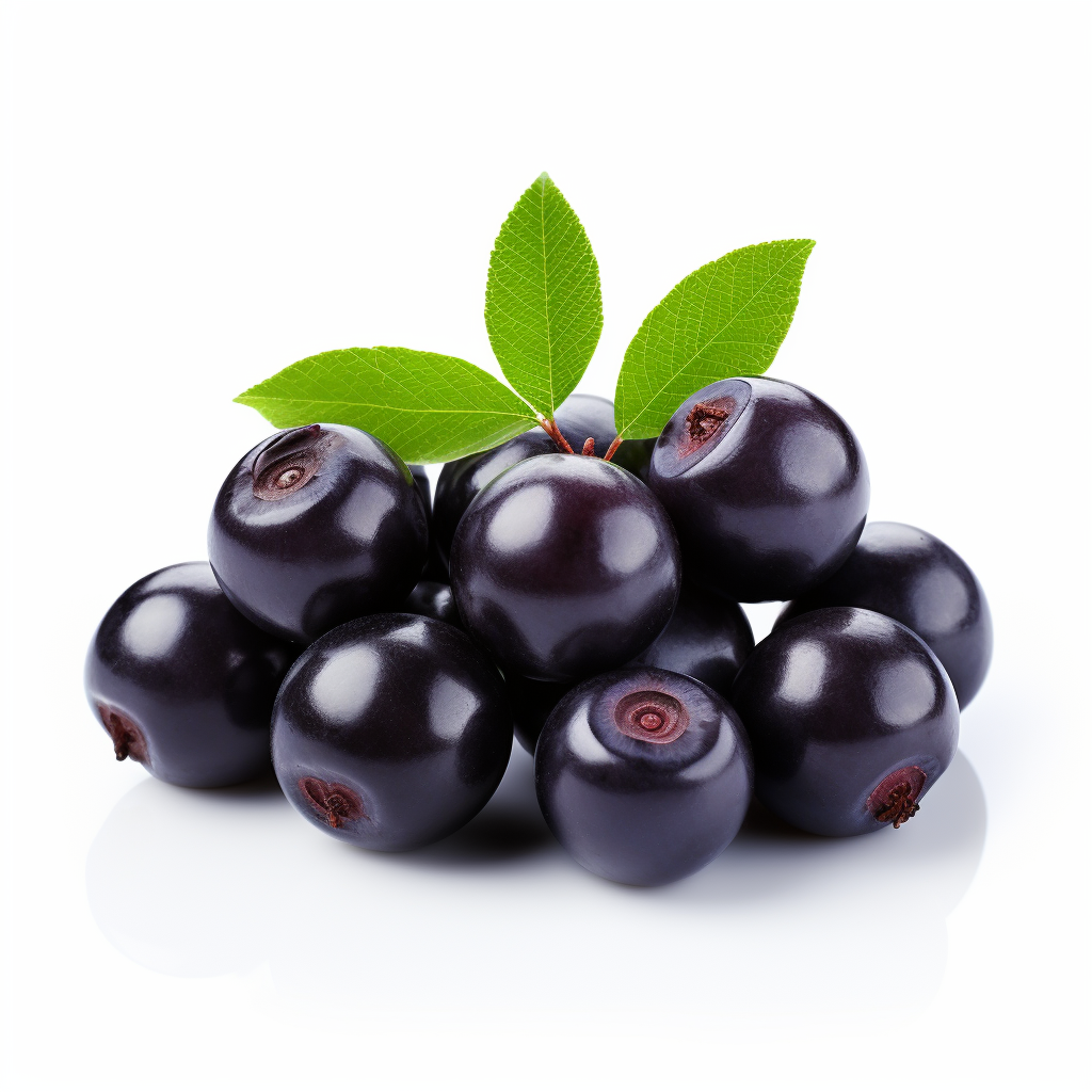 Fresh Acai Berry on White Background