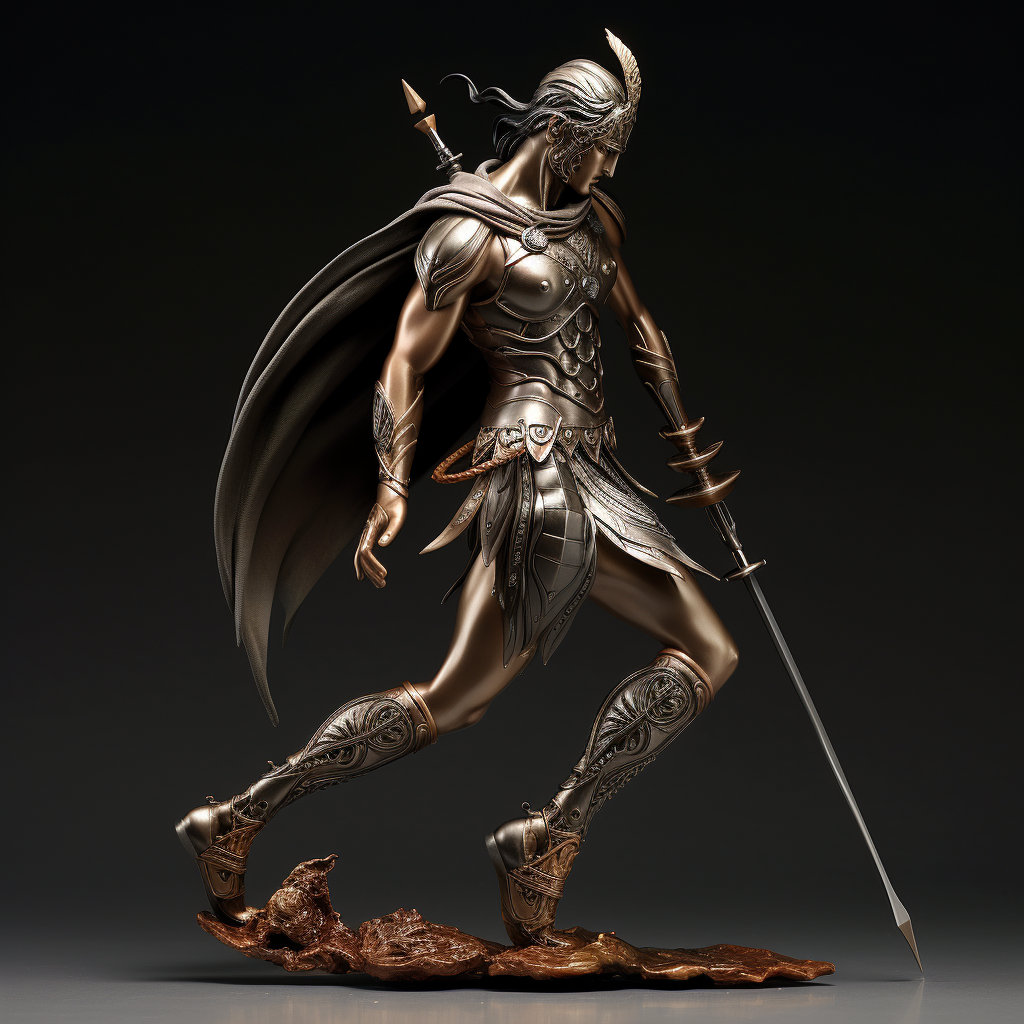 Detailed depiction of Achilles, the Greek warrior