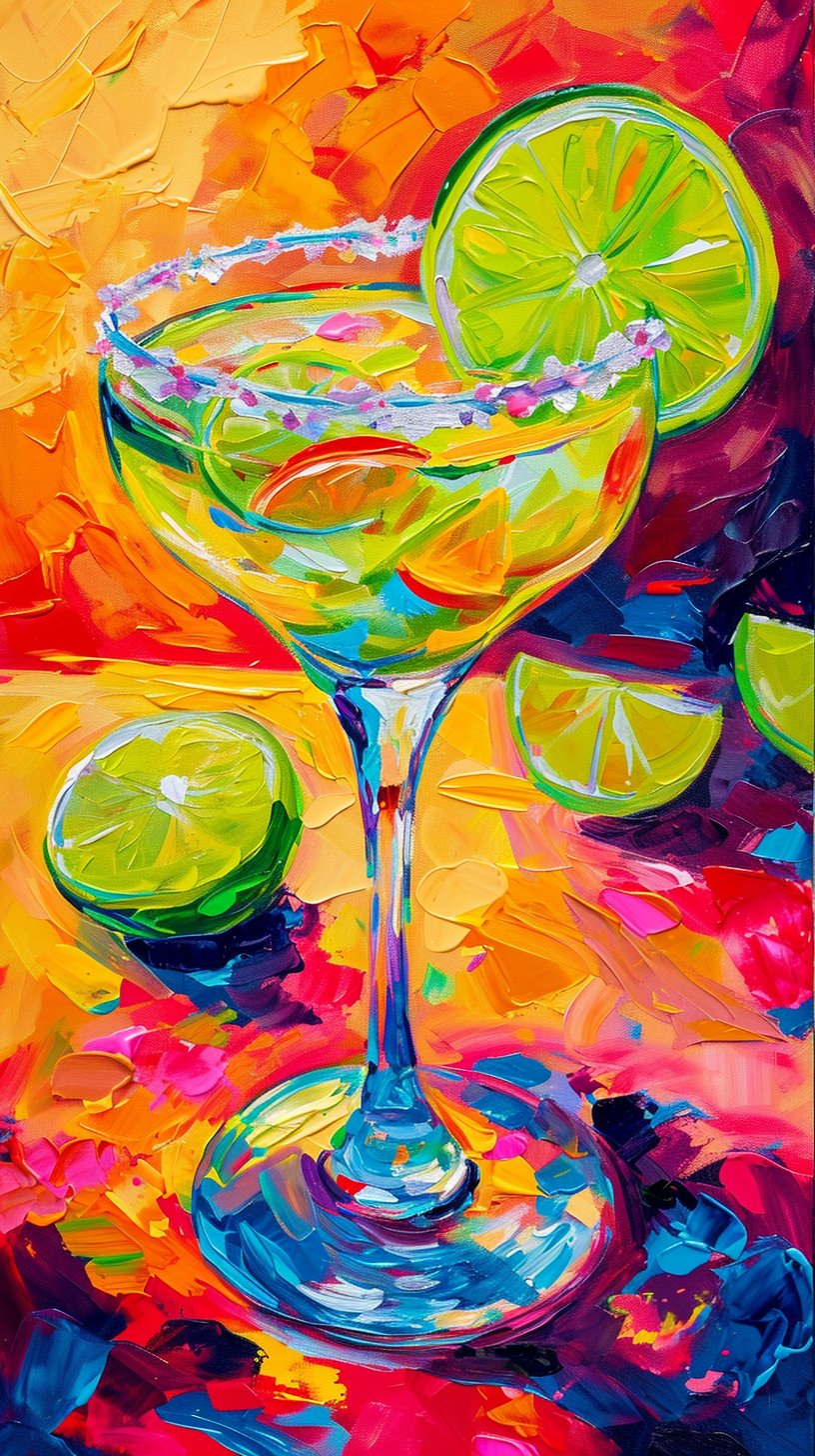 Colorful Acrylic Margarita Glass with Salted Rim