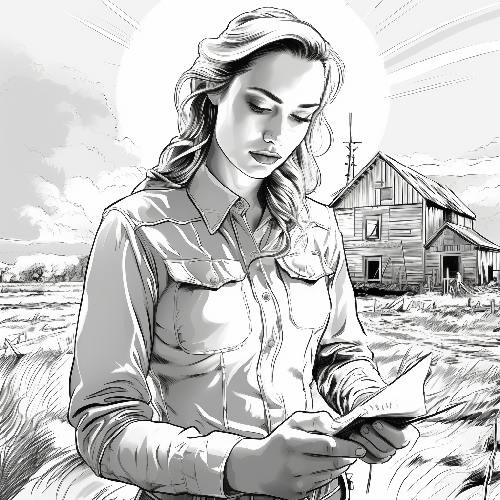 Teen Heather Graham working on a farm