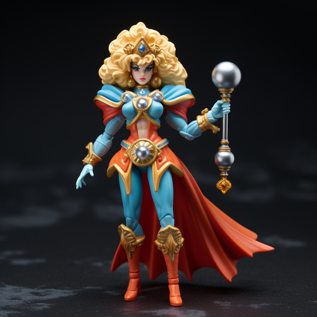 Vintage action figure wizard princess inspired by Frank Frazetta