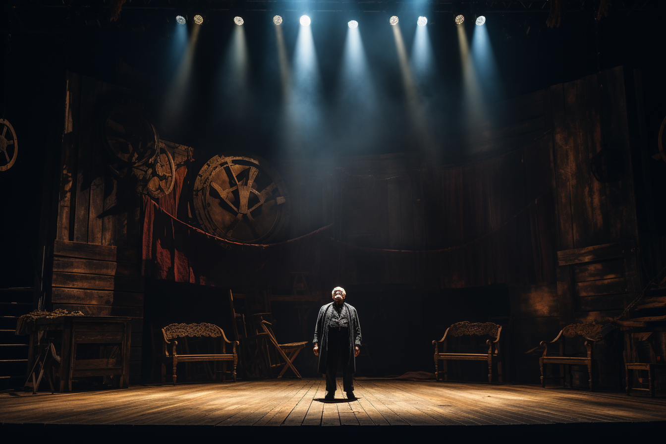 Actor performing monologue on stage