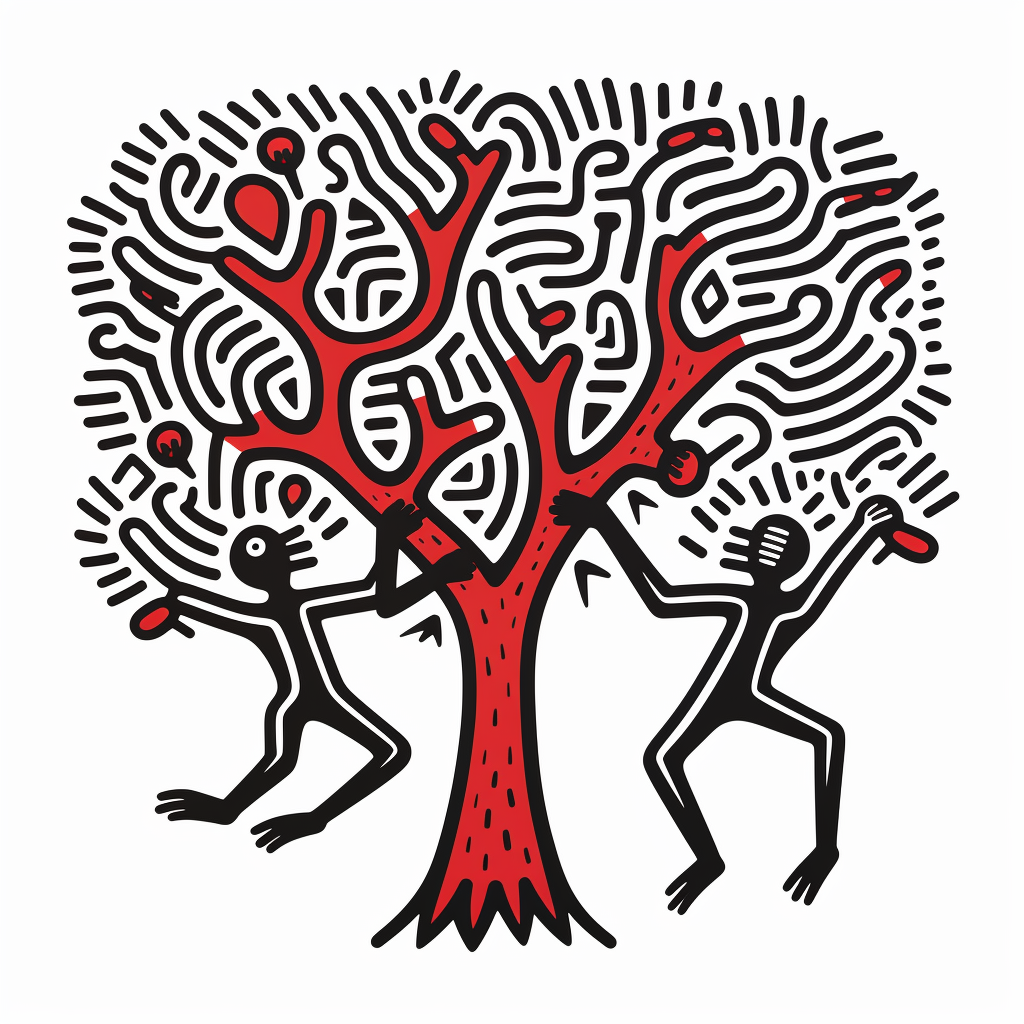 Adam Eve Palm Keith Haring