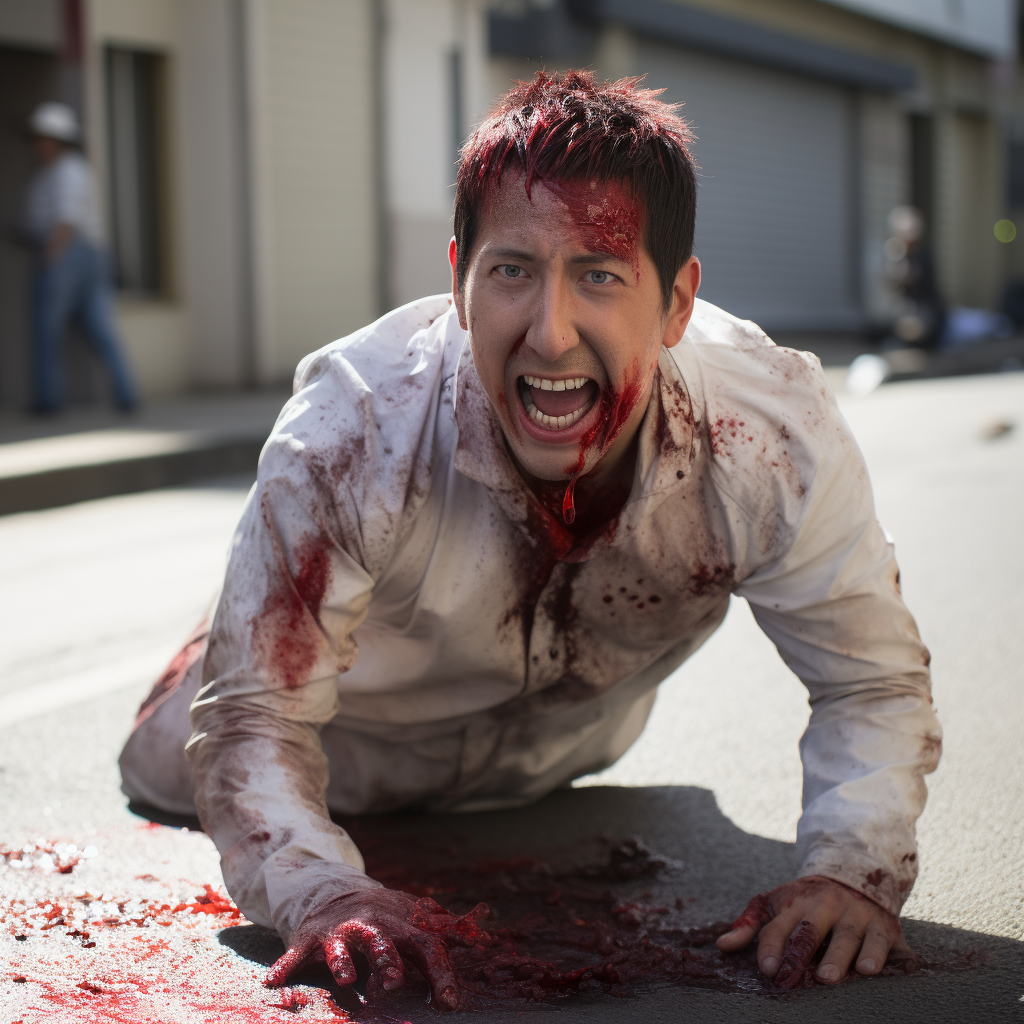 Adam Sandler as Ken Kaneki in action