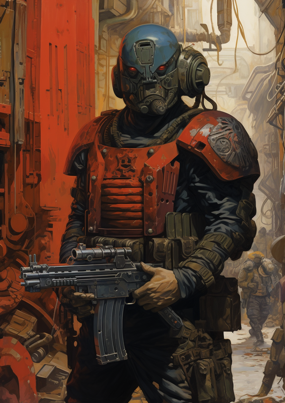 Character in Warhammer 40K: Male Futuristic Cop