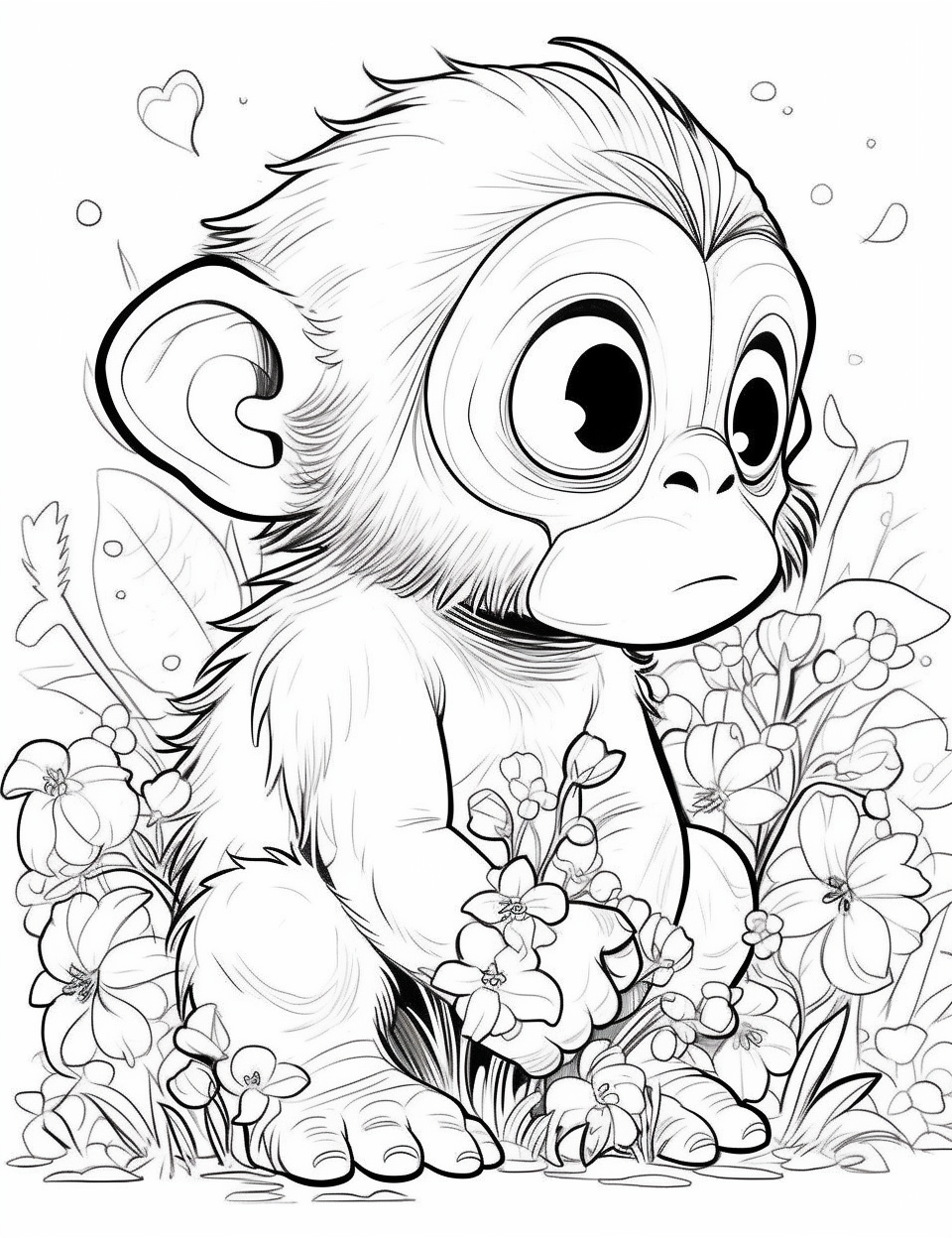 Cute baby gorilla with chibi style