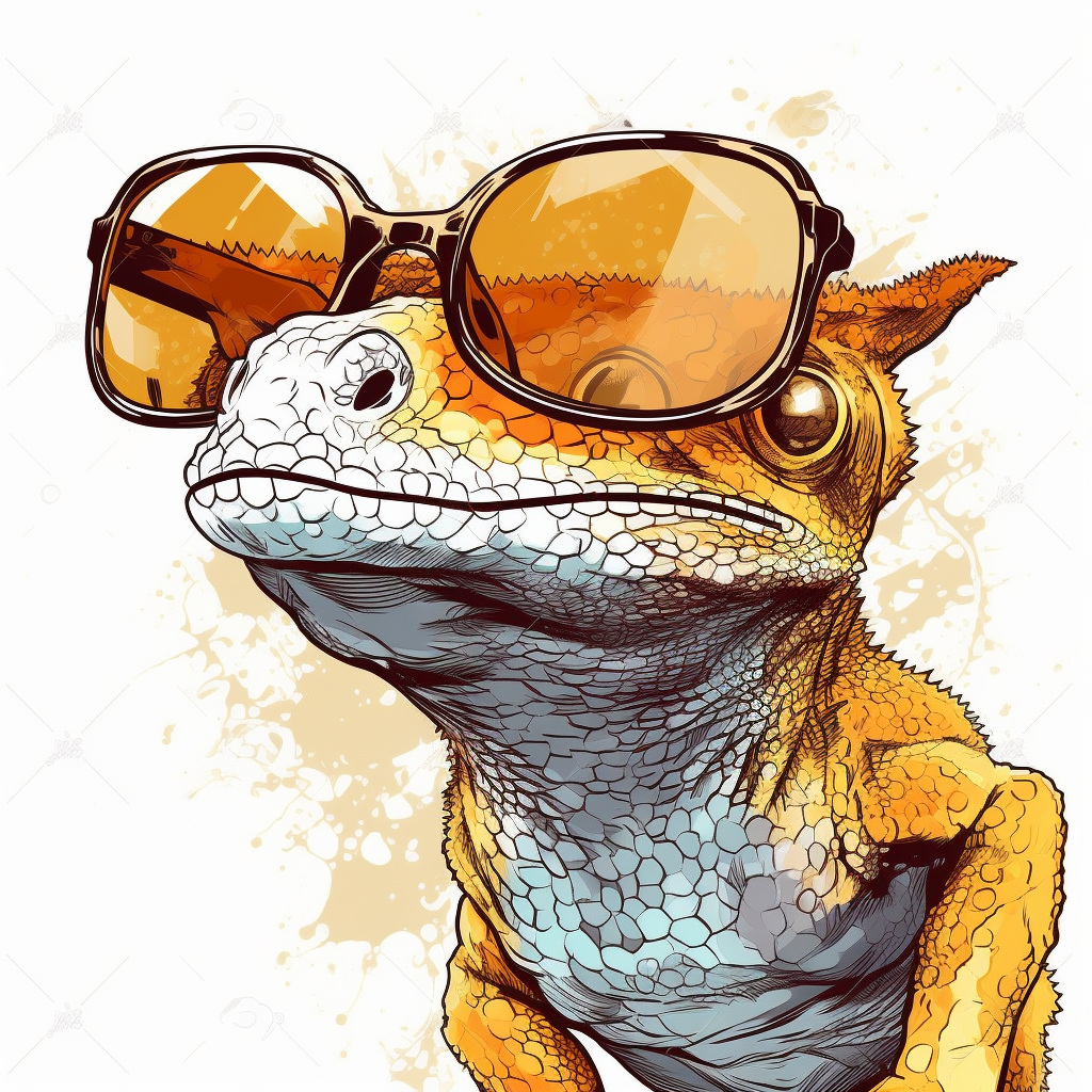 Crested gecko wearing sunglasses