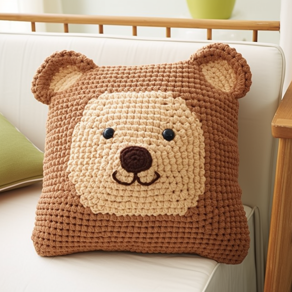 Crochet Teddy Bear Pillow Design