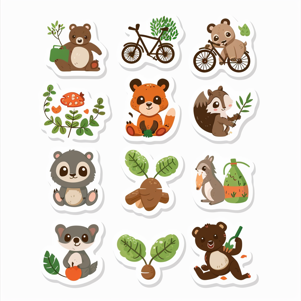 Adorable Eco-Friendly Animal Stickers