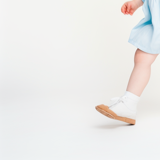 Cute little girl with wavy red hair walking