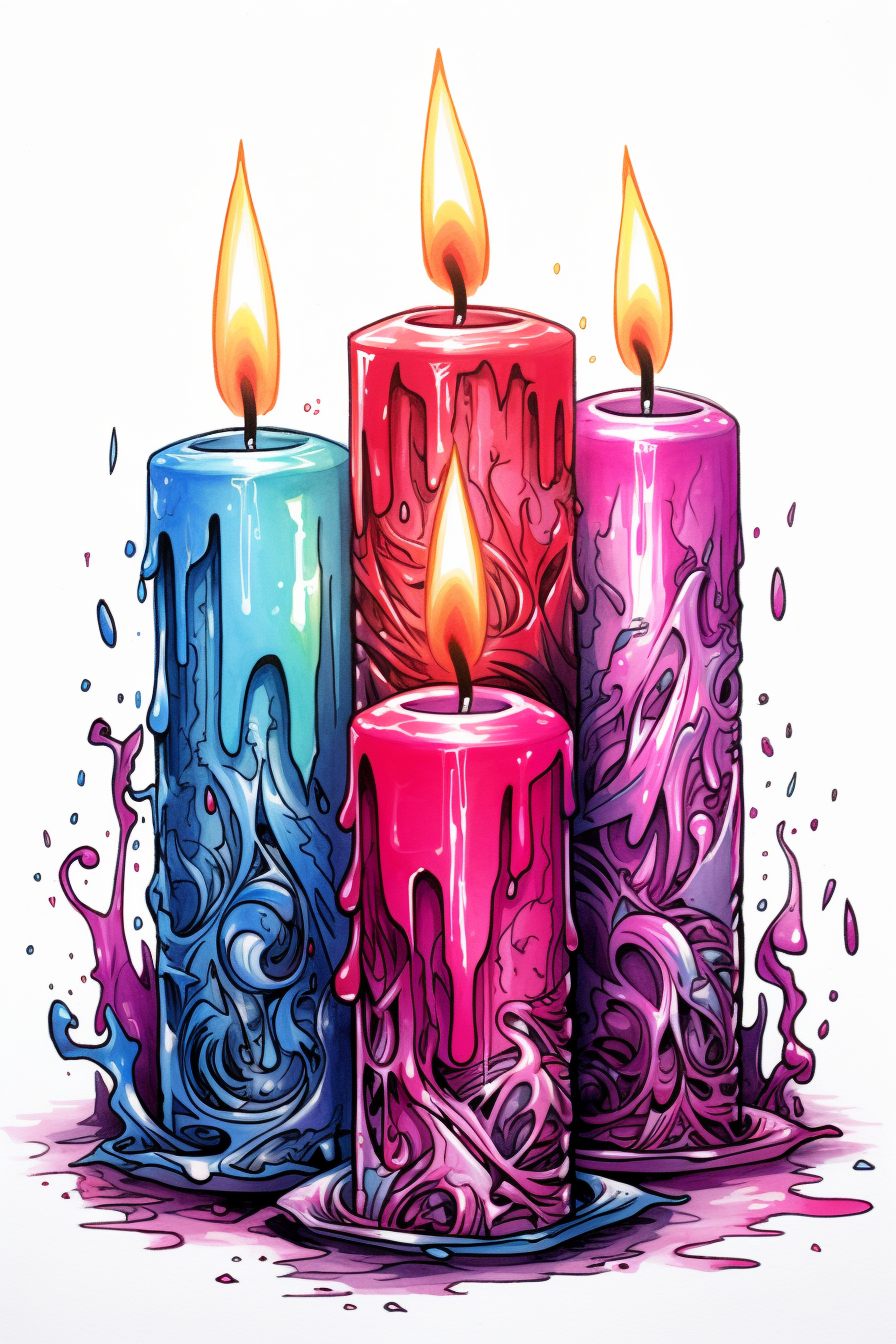 adorable colorful candles graphic