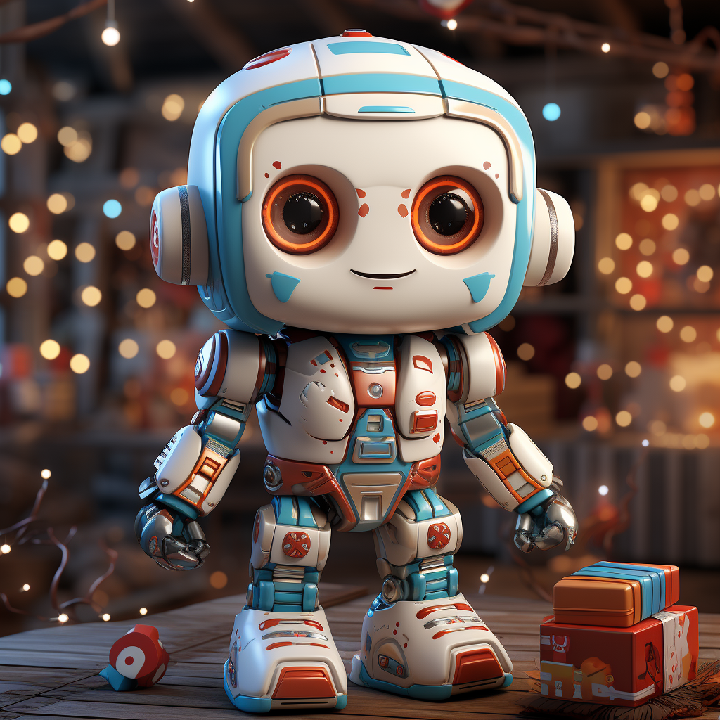 Cute 3D robot celebrating New Year