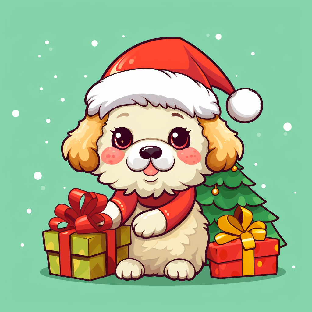 Cute Santa Dog with Christmas theme