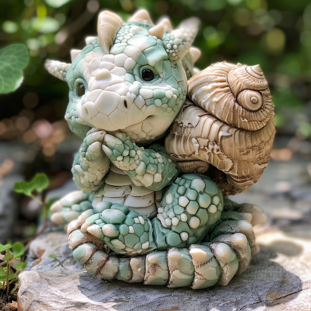 Cute dragon with snail shell