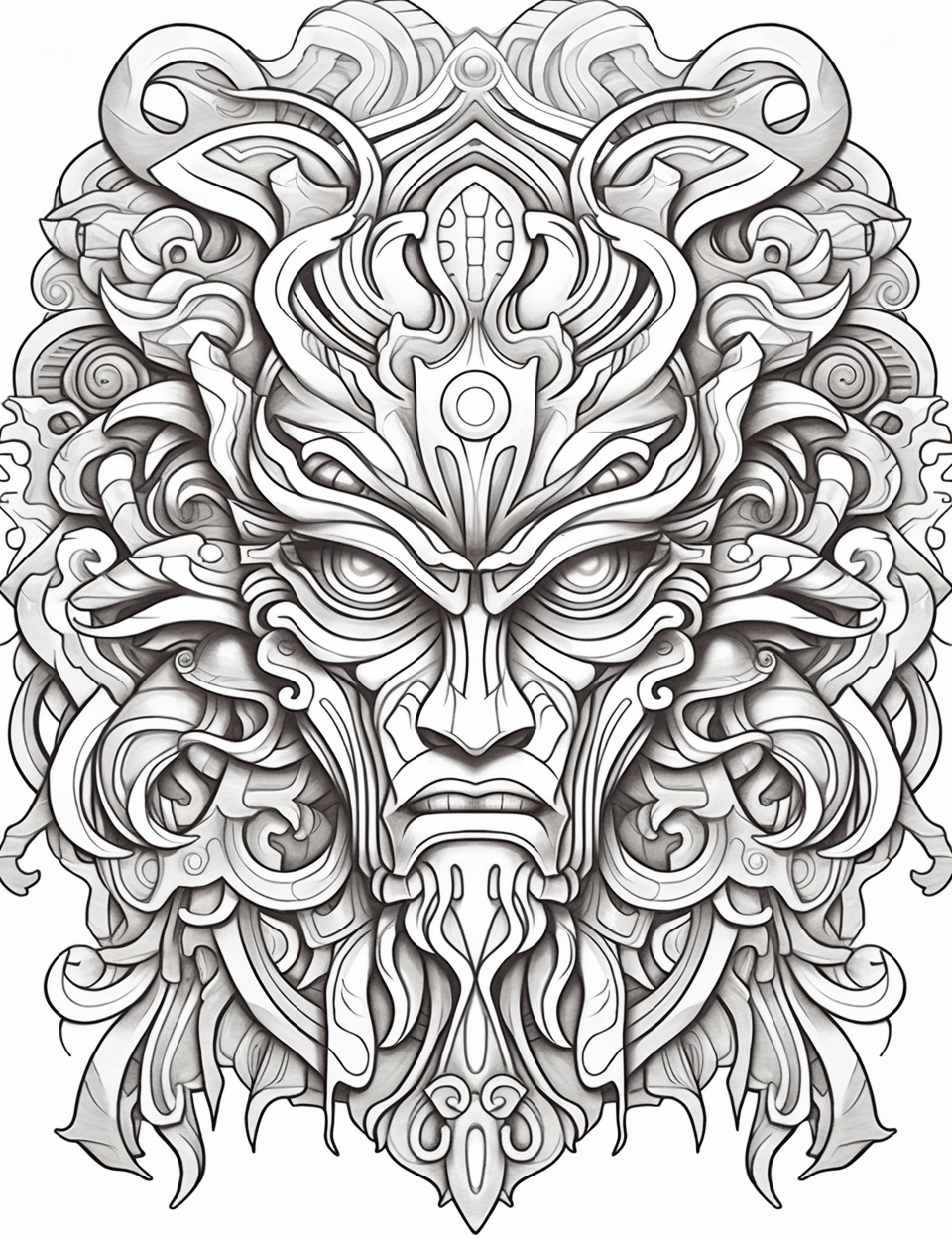 Detailed mandala coloring page for adults